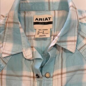 Ariat Light Blue and White Plaid Shirt